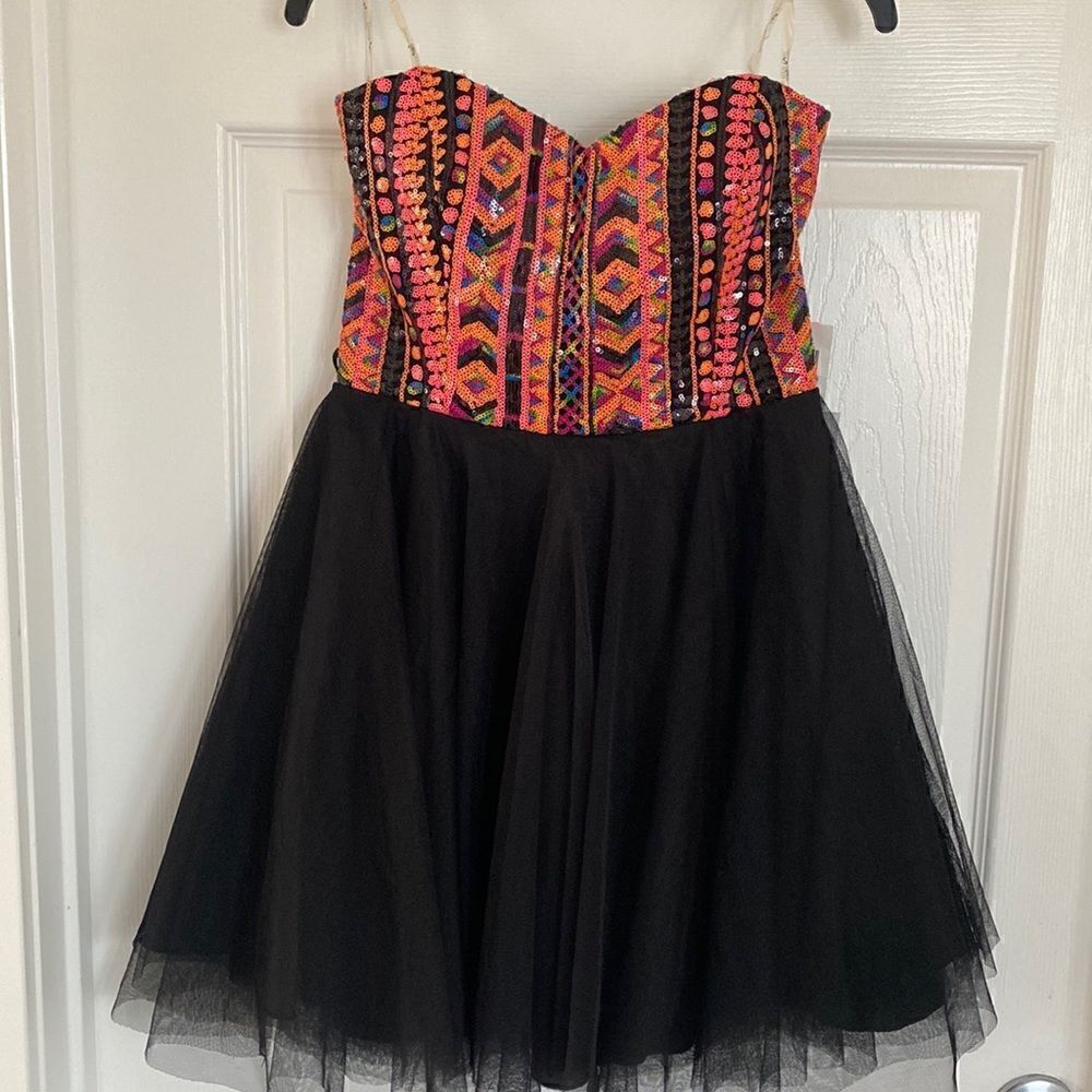 NWT! Teeze Me Strapless Black Formal Dress Size 5